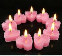 Jerhyun 9 Piezas Velas de Corazón, Romántica Vela en Forma de Corazón para San Valentín, Cumpleaños, Bodas Fiestas (Rosa)