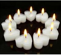 Jerhyun 9 Piezas Velas de Corazón, Romántica Vela en Forma de Corazón para San Valentín, Cumpleaños, Bodas Fiestas (Blanco)