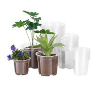 JERIA Paquete de 30 macetas Transparentes de 6/5/4 Pulgadas con Agujeros de Drenaje, macetas Transparentes para Plantar, macetas de plástico Transparente, Maceta Duradera para Plantas suculentas