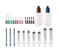 Jeringa Blunt TipNeedle Set - Juego de 10 jeringas, 10 agujas, 10 tapones y 2 botellas de almacenamiento) - Jeringa con aguja, juego de jeringas de aguja