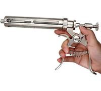 Jeringa Continua Ajustable, Pistola de Jeringa de 50 ml para Ganado, Jeringa Veterinaria de Dosificación Semiautomático, Inyector de Animales para Aves de Corral, Ganado, Cerdo, Cabra