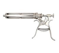 Jeringa continua para ganado, inyector de animales ajustable, inyector ajustable de acero inoxidable para animales, aves de corral, cerdos, aves, granja, 10/20/30/50 ml (20 ml) (50 ml)