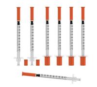 Jeringa de 1 ml con aguja de calibre 31 de 5/16 pulgadas, jeringa desechable, paquete de 30