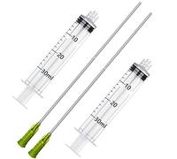 Jeringa de 30 ml con punta larga, calibre 14 x 18 cm, punta roma y cierre de luer, ideal para medir y rellenar