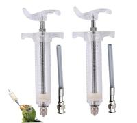 Jeringa de alimentación de aves, 2 piezas de jeringa de alimentación de aves para bebés, 50 ml de plástico con tubos curvos utilizados para loro enfermo de mascotas leche o medicina