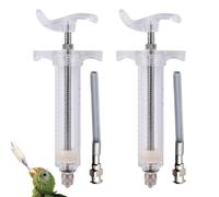 Jeringa de alimentación de aves, 2 piezas de jeringa de alimentación de pájaros para bebés, 50 ml de plástico con curvos para loro enfermo de mascotas leche o medicina