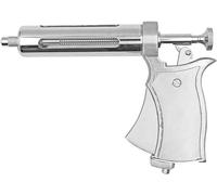 Jeringa de ganado de 50 ml, inyector de animales ajustable para caballos, ovejas, ganado, cerdo, equipos de granja, pistola de vacunación semiautomática de acero inoxidable