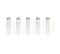 Jeringa de llenado de tinta jeringa de plástico de 50 ml con aguja de acero inoxidable para el laboratorio de recarga de la impresora Lubricación de sellado 5 piezas