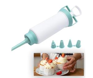 Jeringa de Pastel Cupcake Piping Pastel Crema Boquilla Jeringa Decorar Boquillas Pasteleras Profesionales Jeringa Pastelera 5 Boquillas,Jeringa para Hornear,Repostería, Pastelería, Glaseado