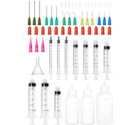 Jeringa de pegamento Set 1ml 3ml 5ml 10ml, 30ml 50ml botella de la aguja aplicador para diamantes de imitación, carpintería, pintura, adhesivos, aceite, tinta (1-50ml)