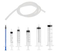 Jeringa de Plástico 1ml,2ml,3ml,5ml,10ml,20ml, Jeringuilla de Plástico con Manguera, Medición, Alimentación de Mascotas, etc Regando las plantas