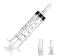 Jeringa de plástico de 20-150 ml, para laboratorio, riego de plantas, tinta y acuario, transferencia de líquidos de varios tamaños (60 ml)