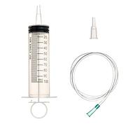 Jeringa de plástico grande de 100 ml con manguera para laboratorios científicos, riego de jardín, industria (1, 100 ml)