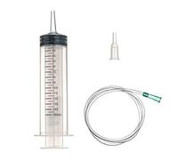 Jeringa de plástico grande de 150 ml con manguera para laboratorios científicos, riego de jardín, industria (1, 150 ml)