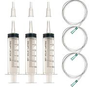 Jeringa de plástico grande de 60 ml con manguera para laboratorios científicos, riego de jardín, industria (3, 60 ml)