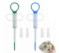 Jeringa de Silicona para Mascotas, Pack de 2 Dispensador de Pastillas para Perros y Gatos, Alimentador de Medicamentos Reutilizable para Tabletas, Cápsulas y Vitaminas, Kit de Cuidado para Cachorros