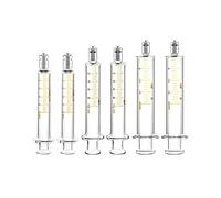 Jeringa de vidrio, capacidad de 10 ml, paquete de 2 cierres Luer de metal sin aguja (5 ml + 10 ml + 20 ml)