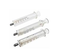 Jeringa de vidrio con cabezal de cobre Ruhr for laboratorio, jeringa de vidrio con cierre Ruhr, manguito con núcleo esmerilado y tubo de 50 ml/60 ml(60 ml)