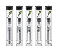 Jeringa de vidrio reutilizable de 1 ml, émbolo de metal de bloqueo Luer y calibre 14, agujas de puntas romas de 1/2 pulgada, jeringa líquida de metal con tubos de plástico, paquete de 5