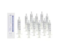 Jeringa estéril de 2 ml sin émbolo de goma, 50 jeringas de medición líquida selladas individualmente, jeringa Luer Slip de 2 cc sin aguja para laboratorios científicos, medición, uso doméstico