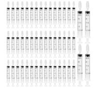 Jeringa estéril de 50 unidades: jeringa de plástico de 2,5 ml sin aguja, jeringa de plástico con tapas, jeringa de calostro, jeringa estéril para rellenar y medir líquidos, alimentación de mascotas