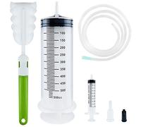 Jeringa Grande 500ml +10ml, Envases Individuales Esteril Jeringa de Plastico con Cepillos, Jeringa de Plastico para Laboratorios Científicos, Medición, Mejora Doméstica