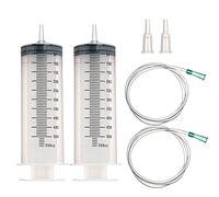 Jeringa grande de 500 ml con manguera para laboratorios científicos, riego de jardín, industria (2, 500 ml)