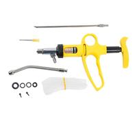 Jeringa inyectora automática, pistola de remojo ajustable de 5 ml con cabeza de metal y mango cómodo, jeringa de alimentación fácil de operar con escala transparente para ganado, cabra, cerdo, vaca