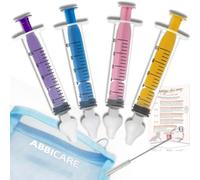 Jeringa lavado nasal bebe 10ml ABBICARE™ sin BPA-CE | Kit 4 jeringas con adaptador de silicona + 1 cepillo de limpieza | Kit puericultura suero fisiológico higiene nasal