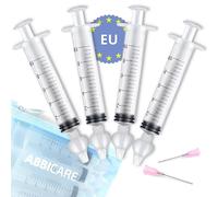Jeringa lavado nasal bebe 10ml ABBICARE™ sin BPA-CE | Kit 4 jeringas con adaptador de silicona + 2 puntas de llenado + estuche | Kit puericultura suero fisiológico higiene nasal