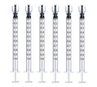 Jeringa Luer Lock de 1 ml, estéril, envuelta individualmente (sin aguja), paquete de 20 jeringas