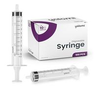 Jeringa Luer Slip de 10 ml, estéril y envuelta individualmente, para uso profesional, industrial y personal, paquete de 100 Yalomi