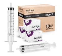 Jeringa Luer Slip de 10 ml (sin aguja) | Envuelta individualmente - Un solo uso | Industrial y personal | Paquete de 100 | Yalomi (caja de 800)