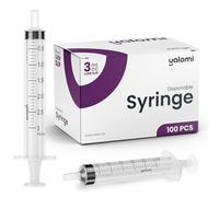 Jeringa Luer Slip de 3 ml | Estéril y envuelta individualmente | Para uso profesional, industrial y personal | Paquete de 100 | Yalomi (caja de 100)
