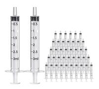 Jeringa Luer Slip de 3 ml, sin aguja, 100 unidades para muestreo y medición