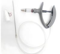 Jeringa metálica para Ganado, inyector Veterinario de precisión Continua Ajustable para Aves de Corral, Pistola de inyección de vacunas con dosificación automática(Intubation/5ml)