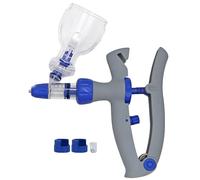 Jeringa para ganado, ajustable, pistola de jeringa continua para ganado, inyector veterinario de precisión, adaptador para botella, para aves de corral(Blue/5ml)