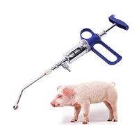 Jeringa para ganado de 10 ml, dispensador de líquido continuo ajustable multifunción, administración e inyección dos en uno, pistola de alimentación de acero inoxidable para veterinarios para ali