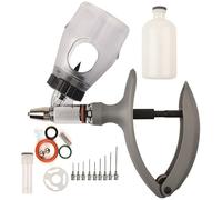 Jeringa para Ganado de 2 ml/5 ml - Jeringa Continua Ajustable, Inyector Veterinario con Adaptador para Botella para Ganado Vacuno, Ovino y Porcino(C,5ML)