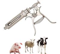 Jeringa Para Ganado, Jeringa Ajustable De Acero Inoxidable, Jeringa Automática Continua Para Ganado, Jeringa Para Vacunas Para Animales, Cabezal De Metal Que Evita Daños Por Mordeduras(30ml)