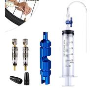 Jeringa para Líquido Sellador Tubeless Jeringuilla Tubeless 60ml con Válvula Presta y Capó Presta con Herramienta de extracción de válvula Presta Kit Tubeless para Sellante/MTB/Bicicleta