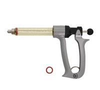 Jeringa semiautomática de 50 ml, jeringa de repetición continua ajustable de 5 engranajes para ganado, vaca, cabra, caballo, cerdo, oveja, pollo (25 ml)