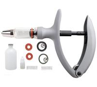 Jeringa veterinaria estéril de plástico de 5 ml, pistola inyectora continua ajustable con frasco de vacuna, autorrecargable(Intubation-Type/5ML)