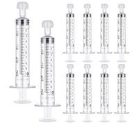 Jeringas 10ml, 10 Piezas Jeringa de Medición de Plástico, Jeringuilla sin Aguja, Jeringas de Plástico para Laboratorios, Jeringuilla 10ml con Tapa Alimentación Animal, Medición de Líquidos, Riego