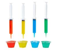 Jeringas de chupito para alcohol,Jeringas de chupito de gelatina | Jeringas de gelatina de Halloween de 60 ml con tapa con punta,Favor de fiesta de Halloween, 4 jeringas multifuncionales con 4 tazas p