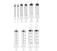 Jeringas de plástico de 1 ml, 3 ml, 5 ml, 10 ml, 20 ml, sin agujas, paquete de 10 herramientas de jeringa de medición líquida con medición, alimentación de mascotas, aplicador de aceite o pegamento