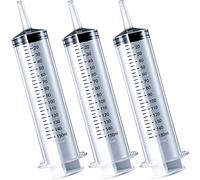 Jeringas de plástico grandes para aplicaciones industriales de jardín, medición de riego, relleno, filtración, paquete de 3, 150 ml