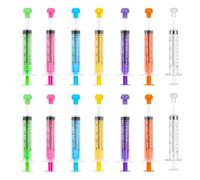 Jeringas de plástico reutilizables de 10 ml, 14 jeringas de calostro con tapa, jeringas estériles de 7 colores jeringas de plástico sin aguja, jeringa líquida empaquetada individualmente para