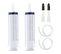 Jeringas, juego de jeringas de con tubo, adecuadas para laboratorios científicos, fábricas y uso diario (paquete de 2) (150ML)