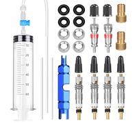 Jeringuilla Tubeless, Jeringuilla para Liquido Tubeless Mtb 60ml Jeringa Inyector Sellador sin Cámara para Ciclismo con Extracción Núcleo Válvula, Núcleo Válvula Francesa Presta, Adaptador, Tapas